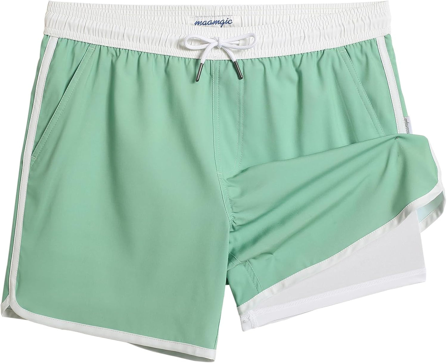 Vintage 80s 90s Style Swim Trunks for Men - Quick Dry Comfort