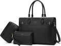 Keyli 3pc Laptop Tote Bag for Women 15.6 in - PU Leather Work Set