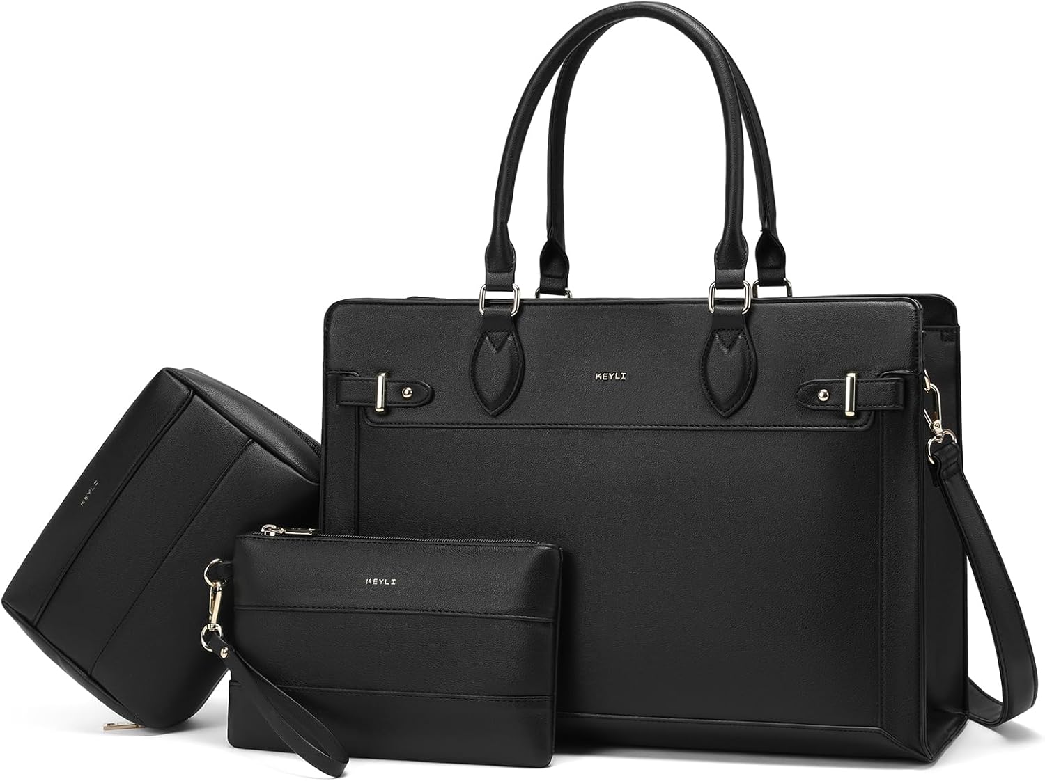 Keyli 3pc Laptop Tote Bag Set for Women - Stylish Work Bags