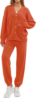 Women's 2 Piece Knit Loungewear Set Cardigan & Pants - Cozy Match