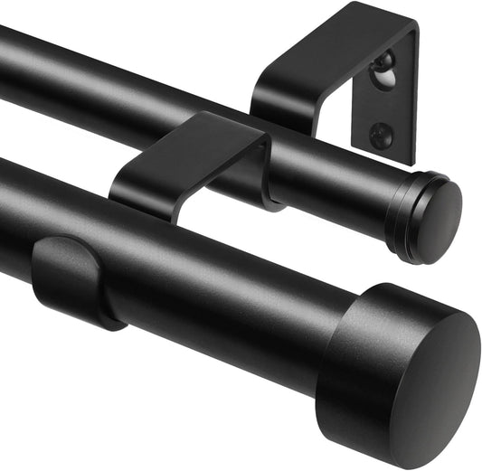 KAMANINA 1 Inch Double Curtain Rods for Stylish Home Decor