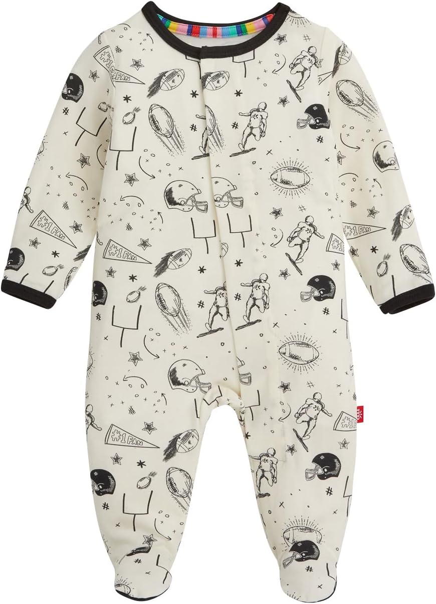 Magnetic Me Boys Modal Baby Footie Pajamas for Easy Dressing