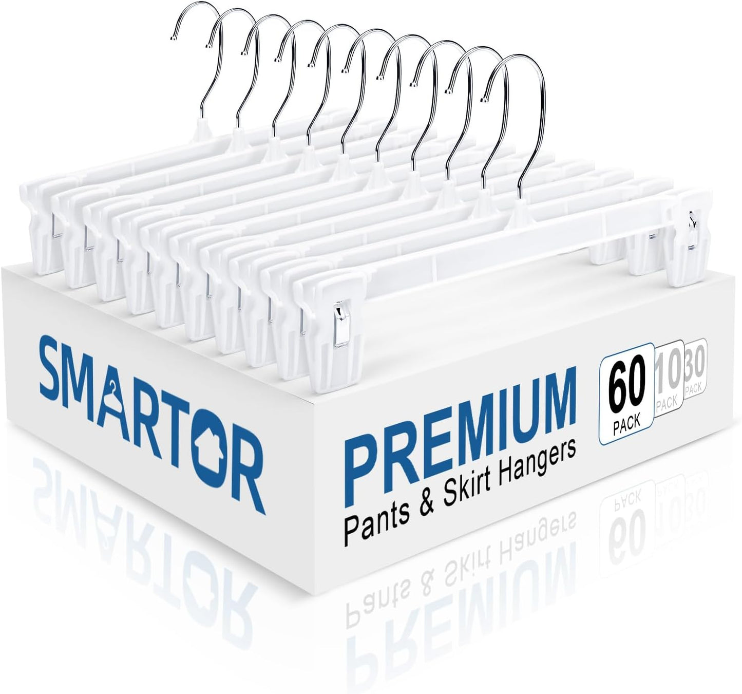 Smartor Skirt Hangers with Clips - Durable Space Saving Solution