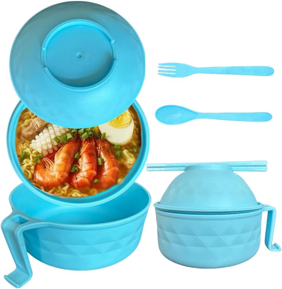 Portable Ramen Cooker with Phone Holder - Instant Noodle Bowl Set