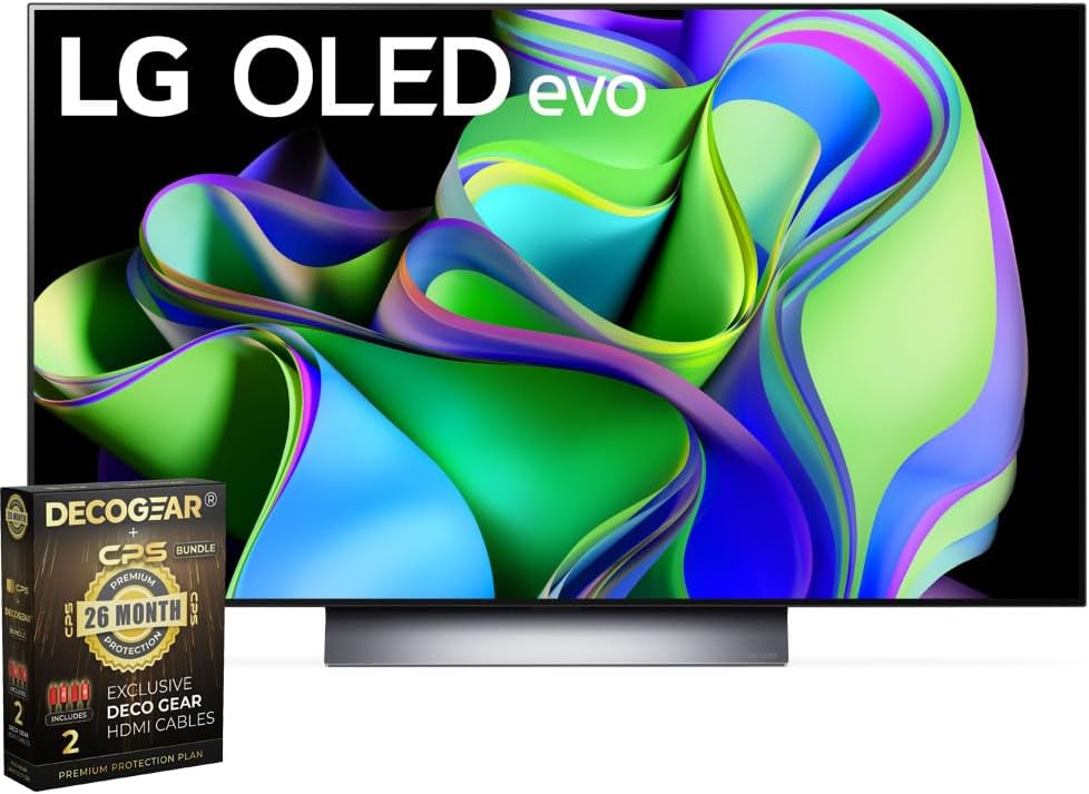 LG 55 OLED evo C3 TV + 4K HDMI Cable Bundle