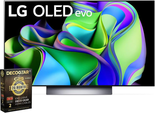 LG 55 OLED evo C3 TV + 4K HDMI Cable Bundle