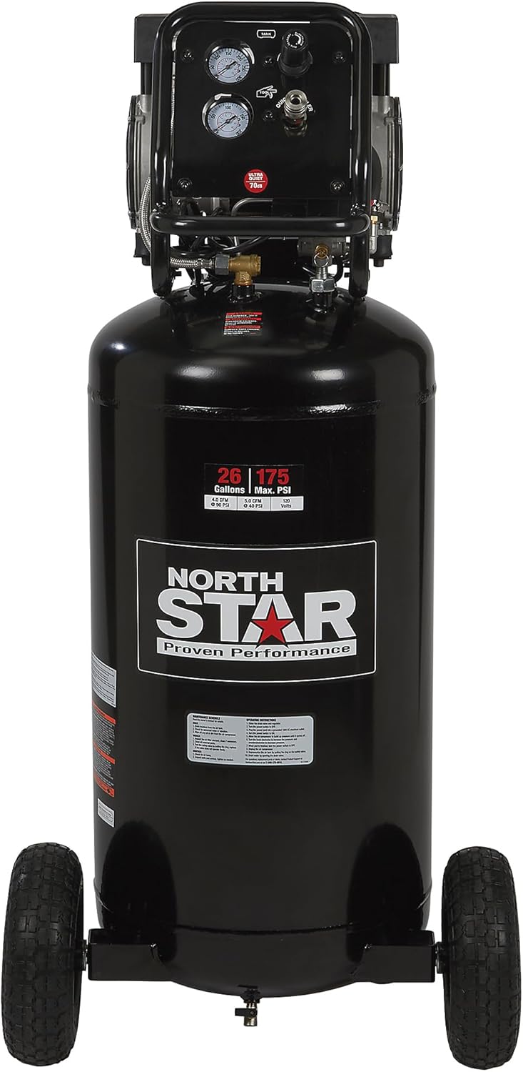 NorthStar 26 Gallon Electric Air Compressor, Quiet Operation