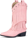 Girls Cowboy Boots with Tassel and Fringe - Stylish All-Season