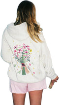 Floral Embroidered Oversized Hoodie - Aesthetic Chic!