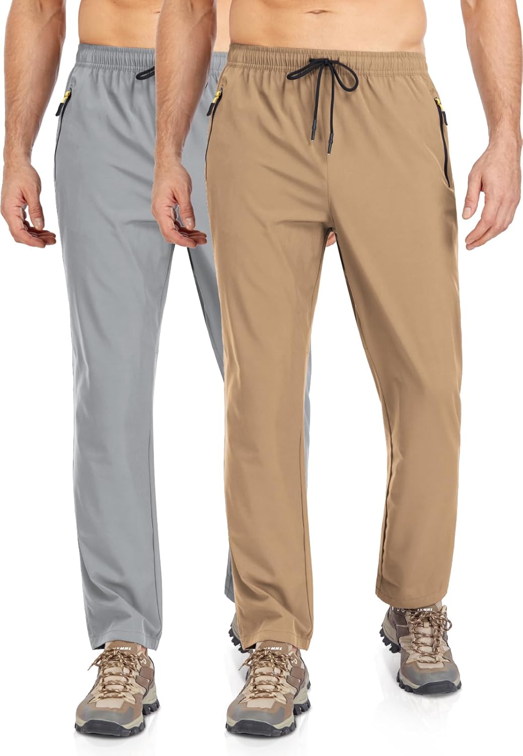 ZOOXING Men's Quick Dry Joggers with Zip Pockets