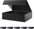 BLK&WH 6 Large Gift Boxes 13.5x10x3.5 in - Glossy Black Magnetic Boxes