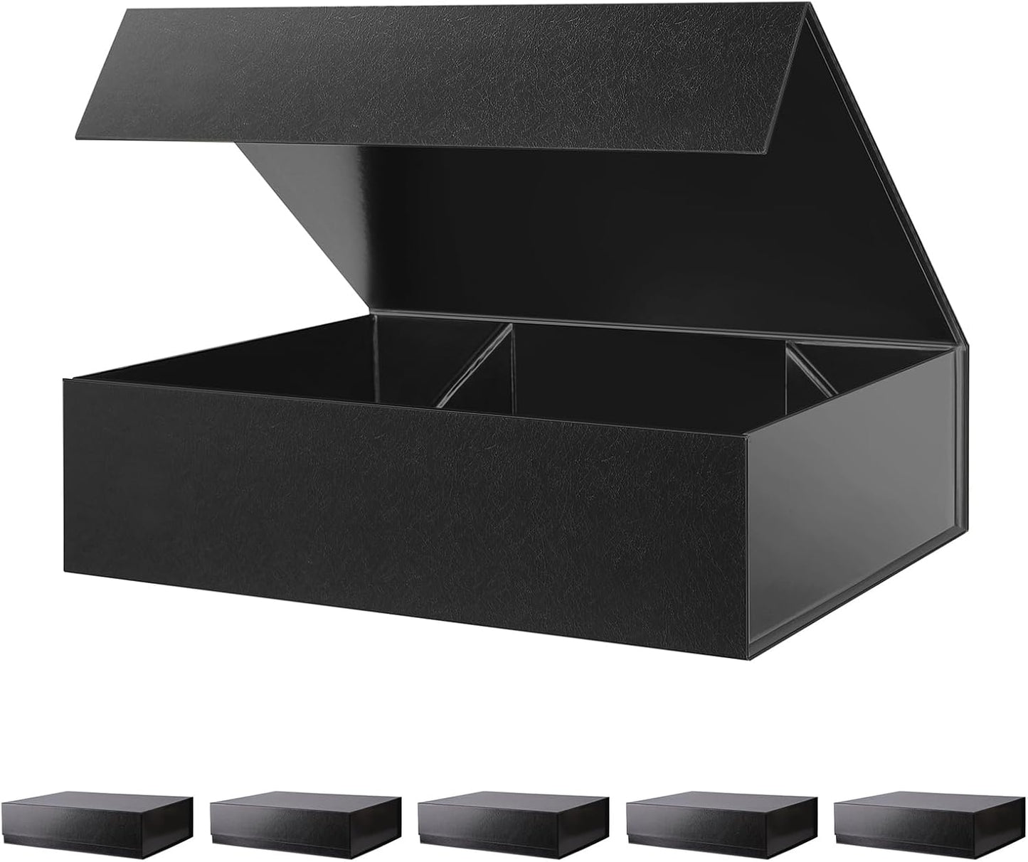 Large Glossy Black Gift Boxes with Magnetic Closure for All Occasions
