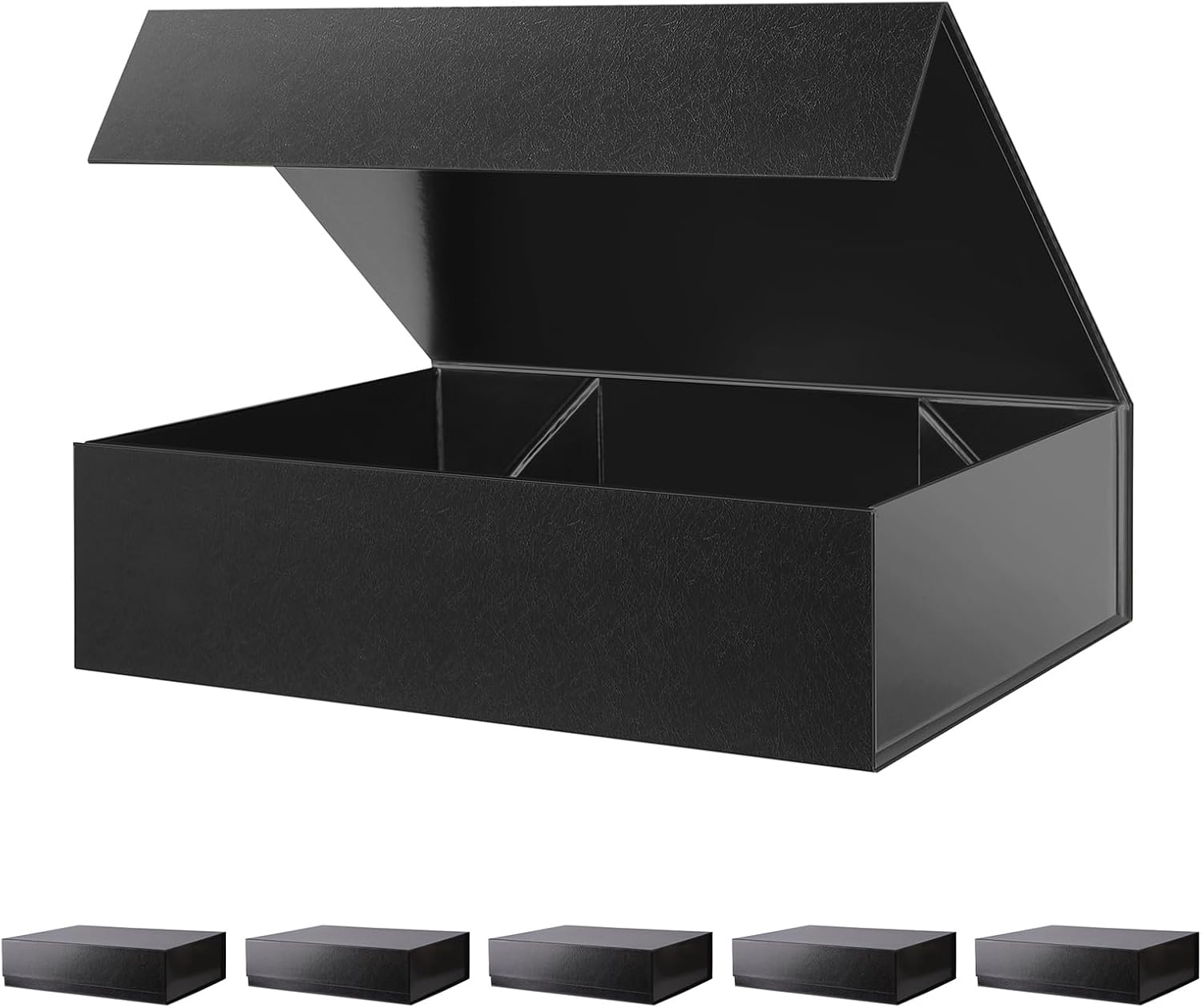 Large Glossy Black Gift Boxes with Magnetic Closure for All Occasions