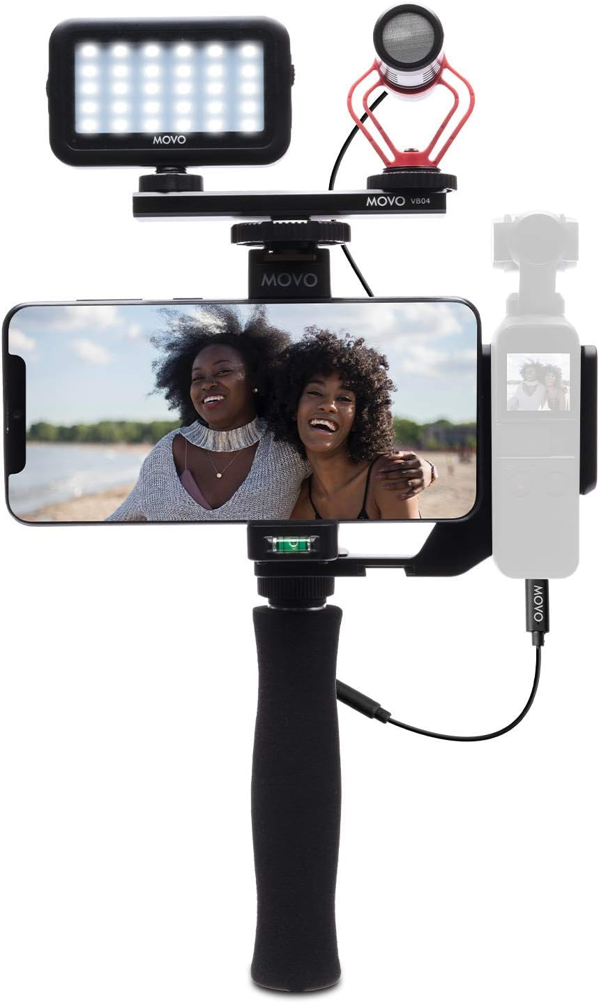 Movo Video Microphone Kit for DJI OSMO Pocket with Stabilizer