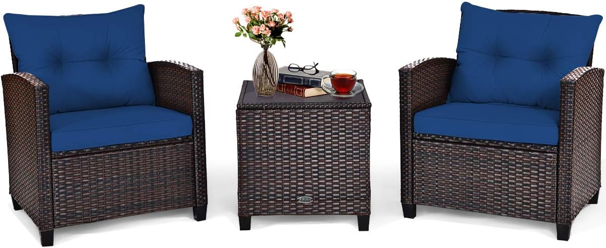 Tangkula 3 Pieces Patio Furniture Set for Outdoor Relaxation