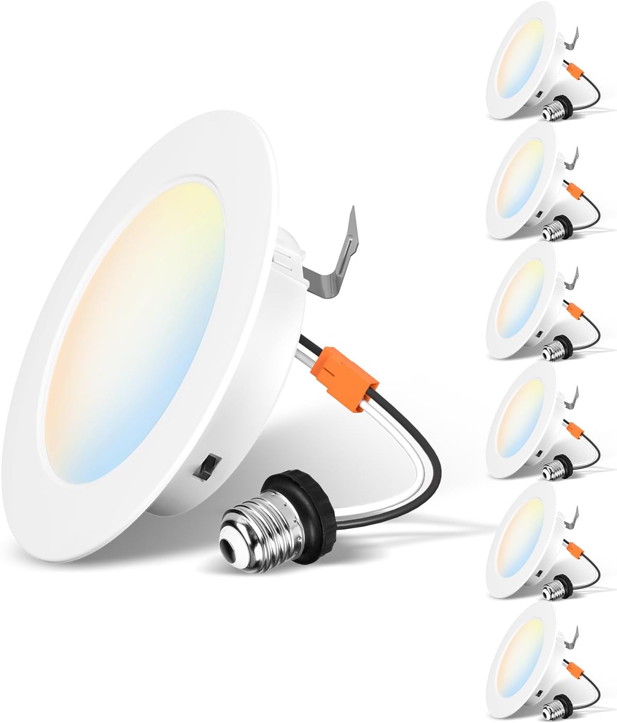 LVWIT 4 Inch LED Recessed Lights - Color Selectable Dimmable