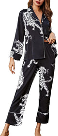 Silk Satin Pajamas Set Women Button Up Two Piece - Chic Loungewear