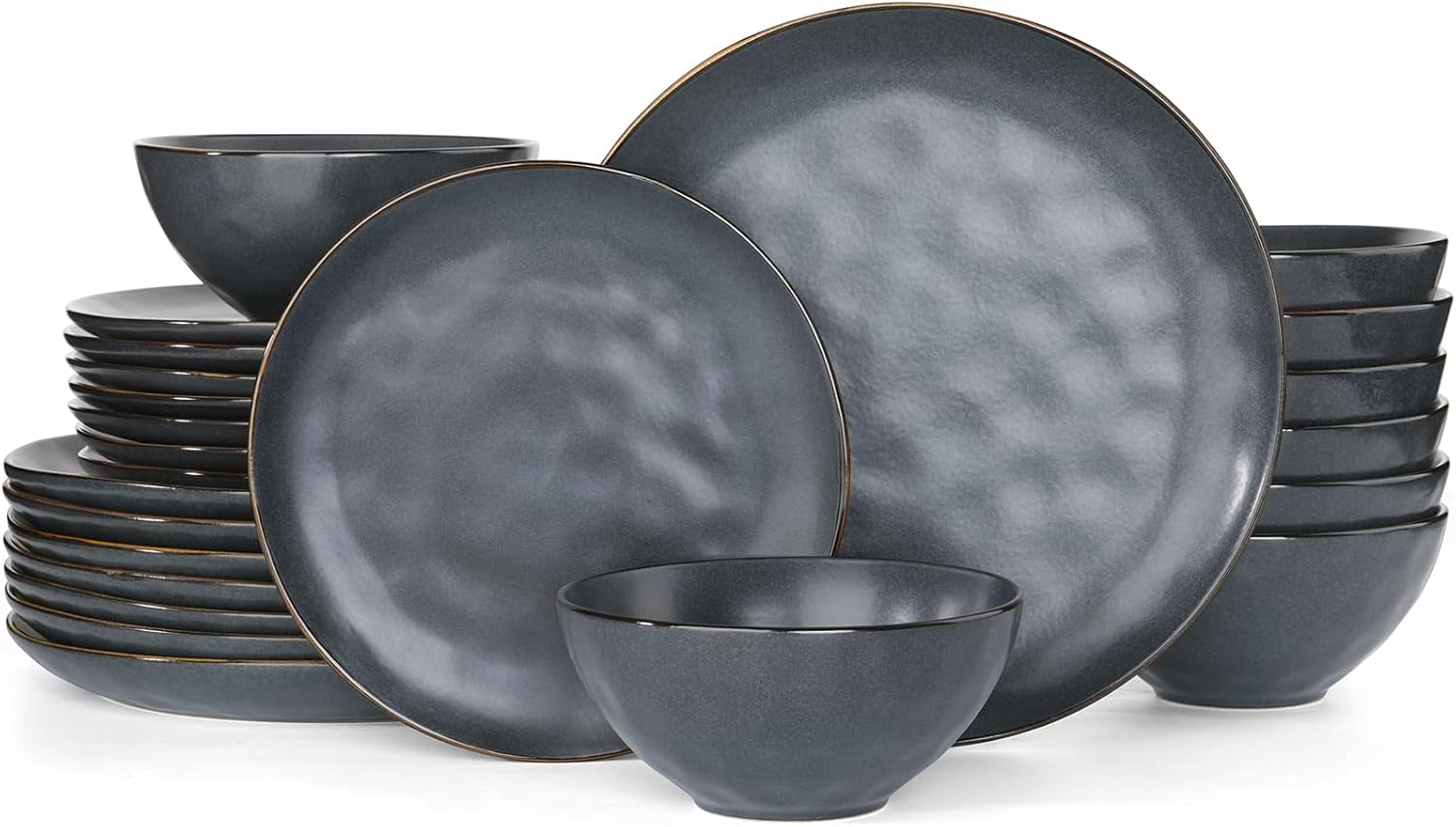 Famiware Dinnerware Sets for 6, Ocean Round 18-Piece Kitchen