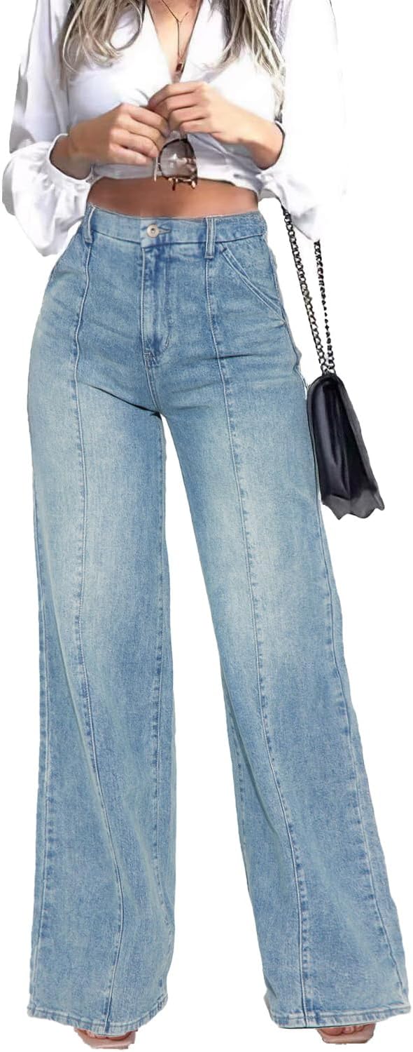 Women's Wide Leg Jeans High Waist Baggy Denim Pants for Style