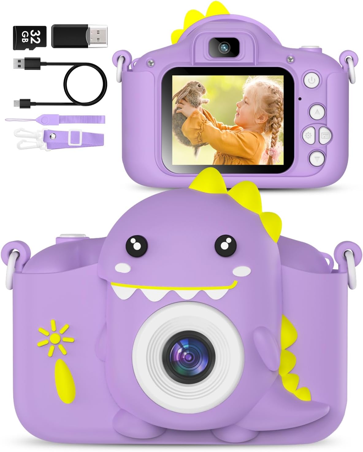 Hangrui Dino Kids Camera - 1080P HD Selfie Fun!