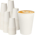 12 oz White Paper Coffee Cups 500 Pack - Leak-Resistant Cups