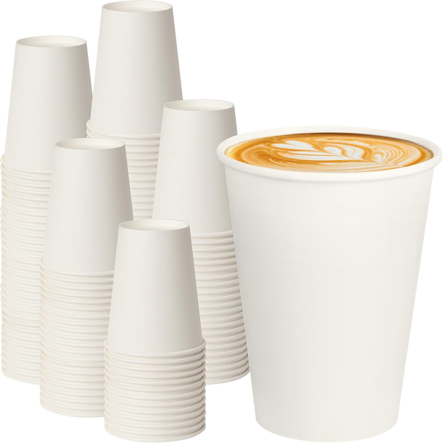 12 oz Disposable Paper Coffee Cups for Hot Beverages, 500 Pack