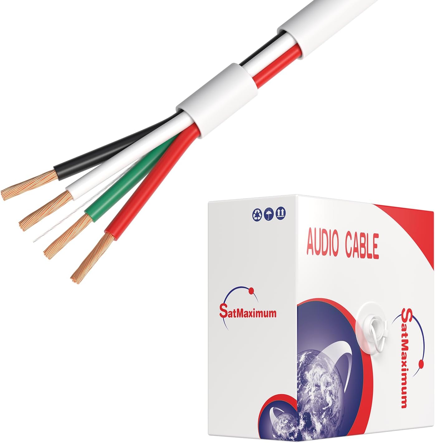 500 Feet Speaker Wire 18 Gauge CL2 Rated for In-Wall Installations
