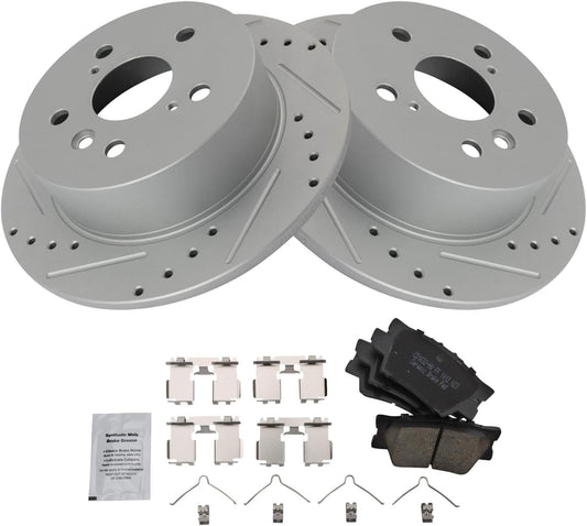 TRQ Rear Brake Pad & Rotor Kit for Lexus ES350 & Toyota Avalon