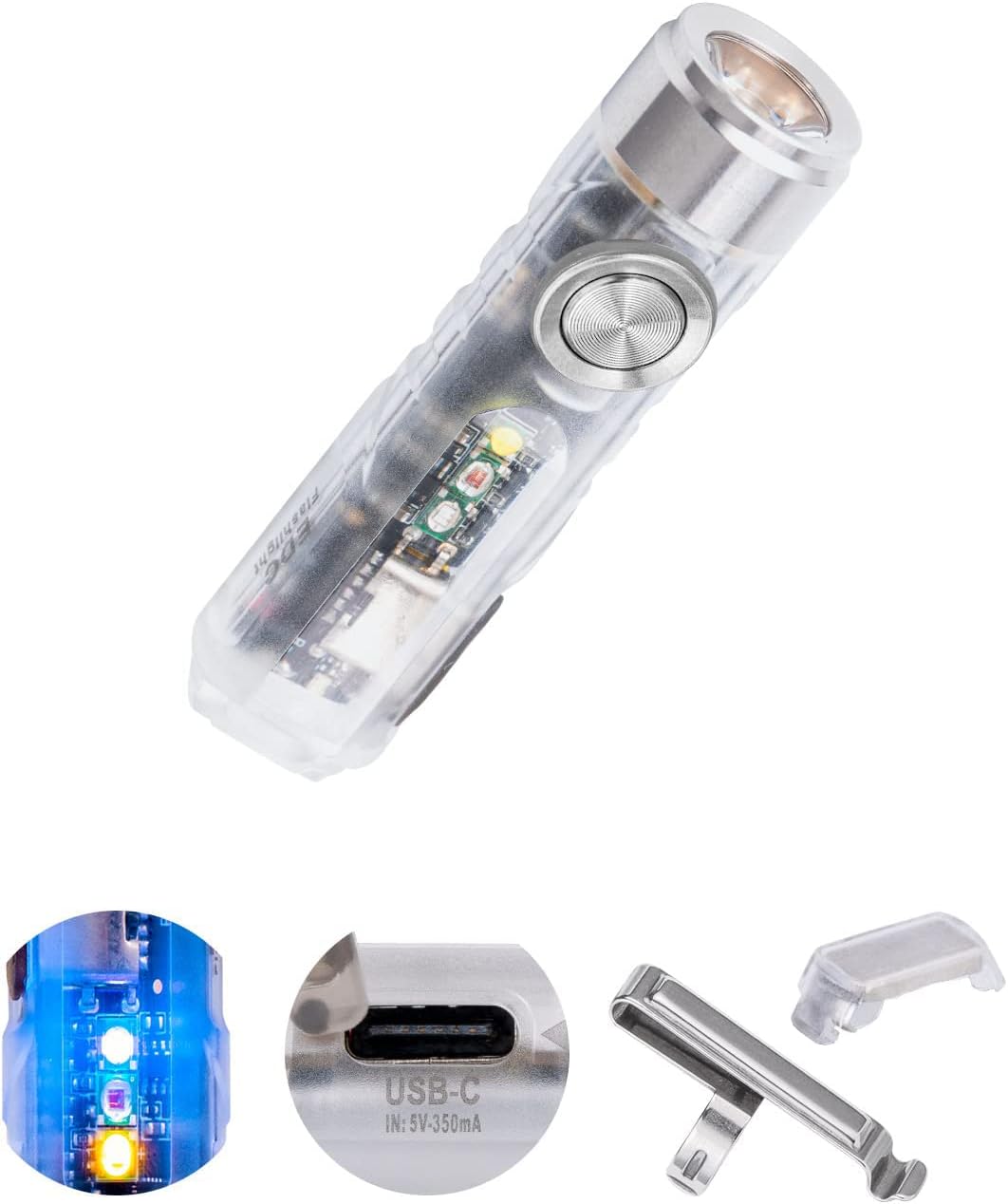 RovyVon 4th USB-C Aurora A8 EDC Flashlight with Magnetic Clip