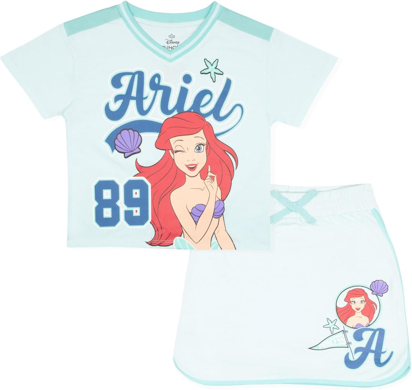 Disney Princess Girls 2-Piece Set with T-Shirt and Skort