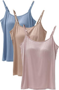 Womens Tank Tops with Built-In Padded Bra Vest - 1/2/3 Pack