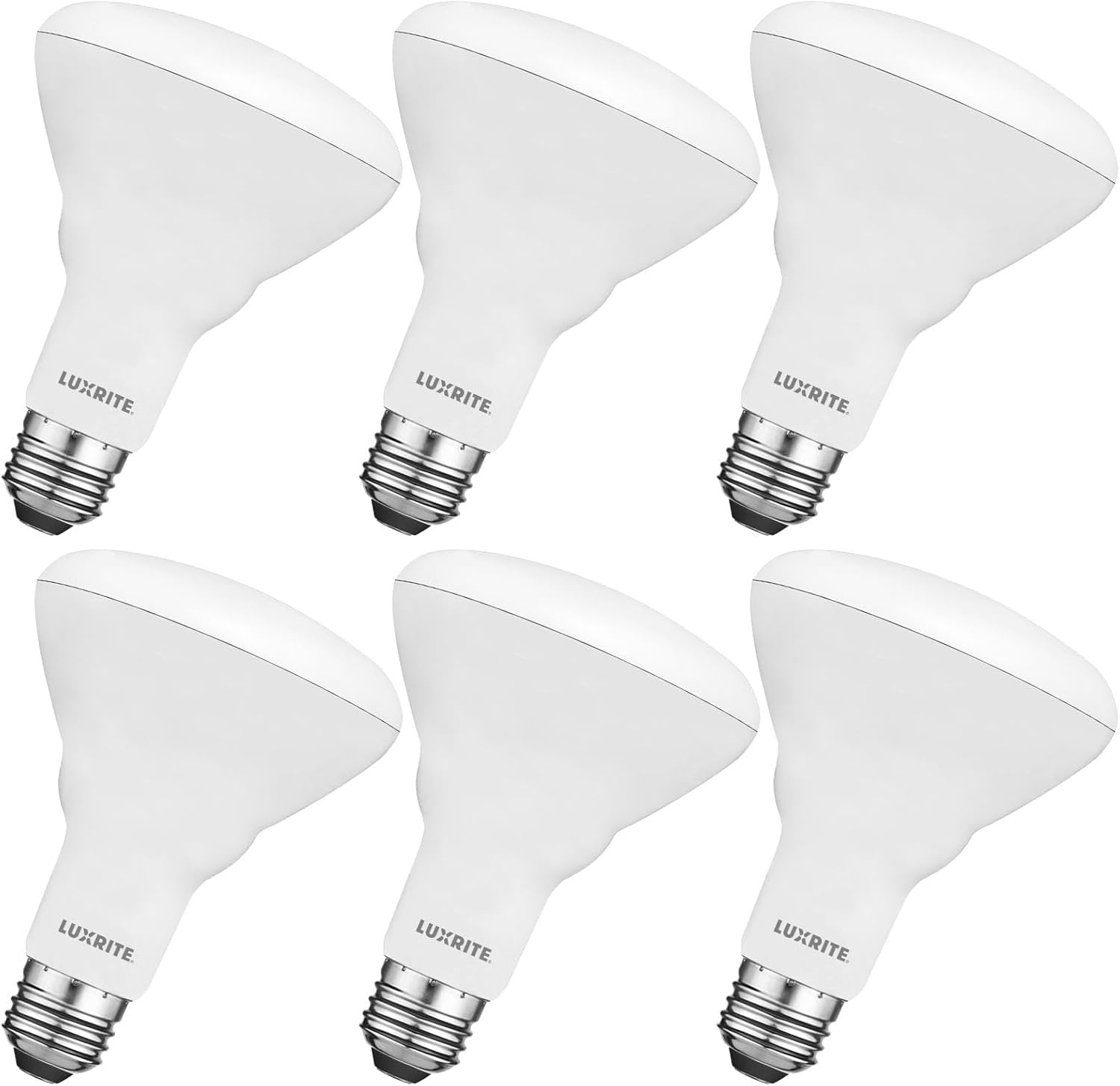 Luxrite BR30 LED Bulb 6-Pack - Dimmable 65W Equivalent Flood Light