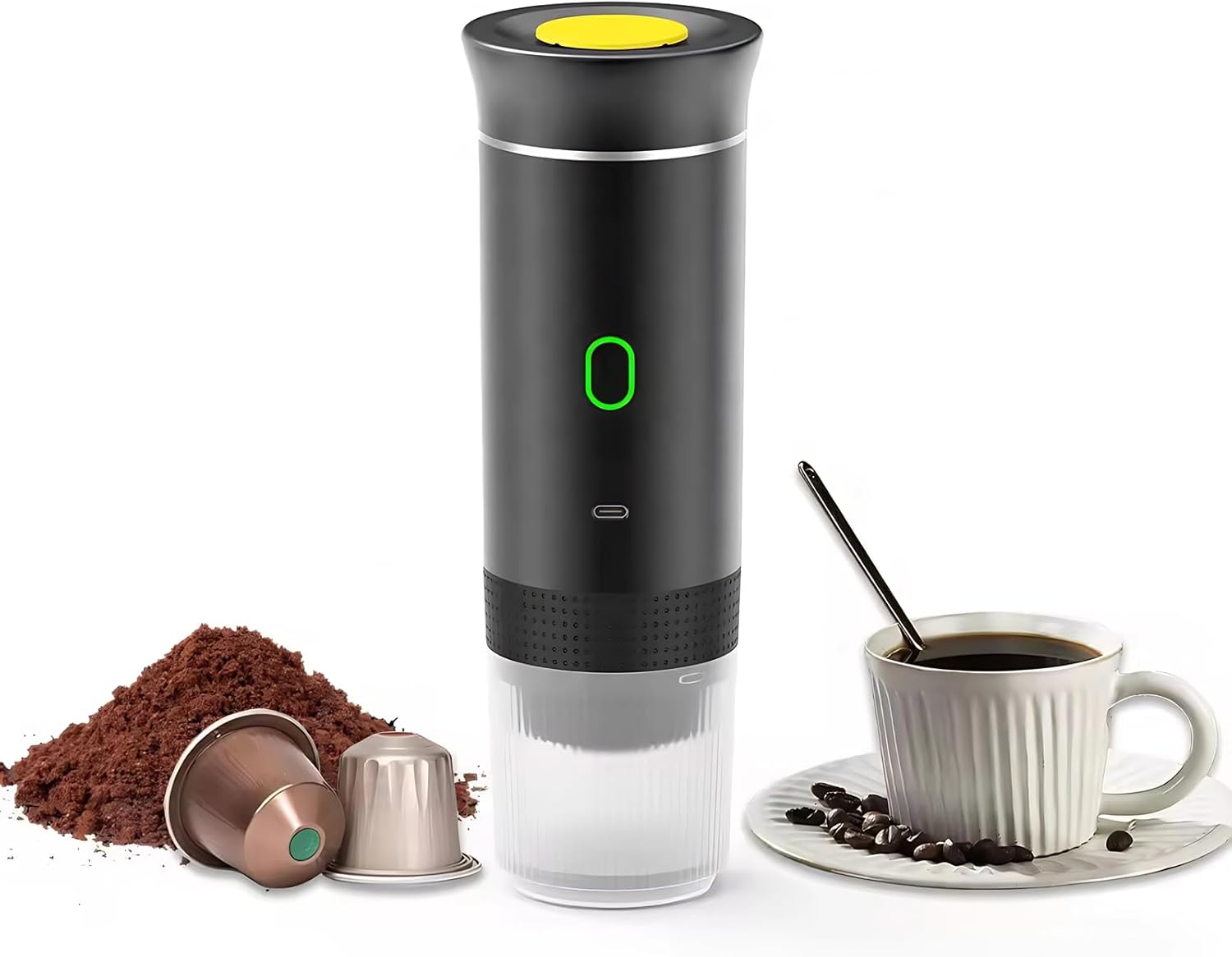 Wisoqu Portable Espresso Maker - 15 Bar Self Heating, Perfect for Travel!