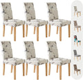Secgo Chair Covers for Dining Room 6 Pack - Stretch Fit and Washable