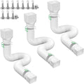 3 pack Flexible Rain Gutter Downspout Extensions - Extendable to 60 in