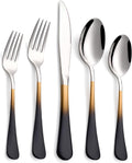 20-Piece Black Gold and Silverware Set for 4 - Colorful Modern