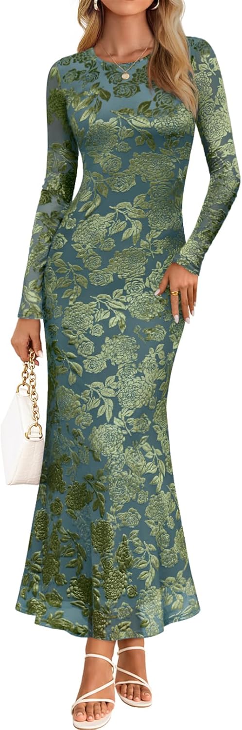 Elegant Floral Maxi Dress for Women - Perfect for Fall Events