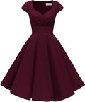 Hanpceirs Women's Cap Sleeve 1950s Retro Cocktail Swing Dress Dresses