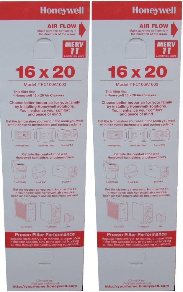 Honeywell FC100A1003 Replacement Media - 16x20 Filters 2-Pack