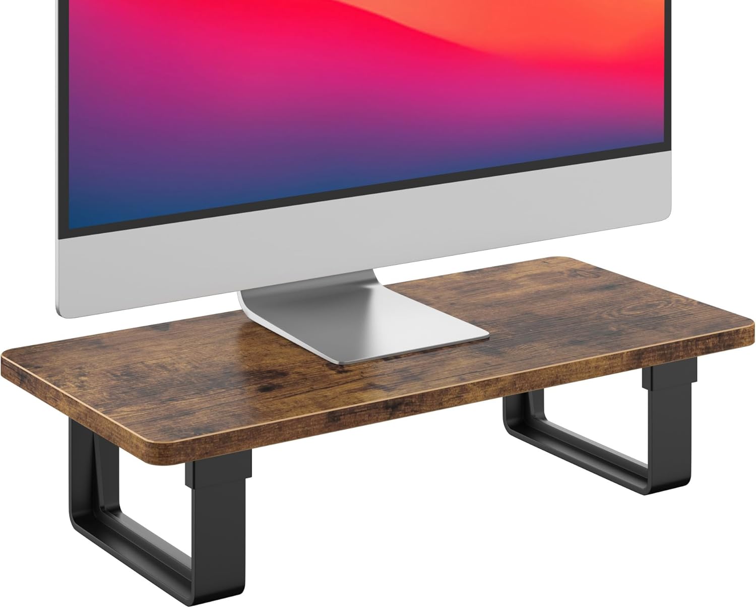Stable Wood Monitor Stand, 50 LB Capacity