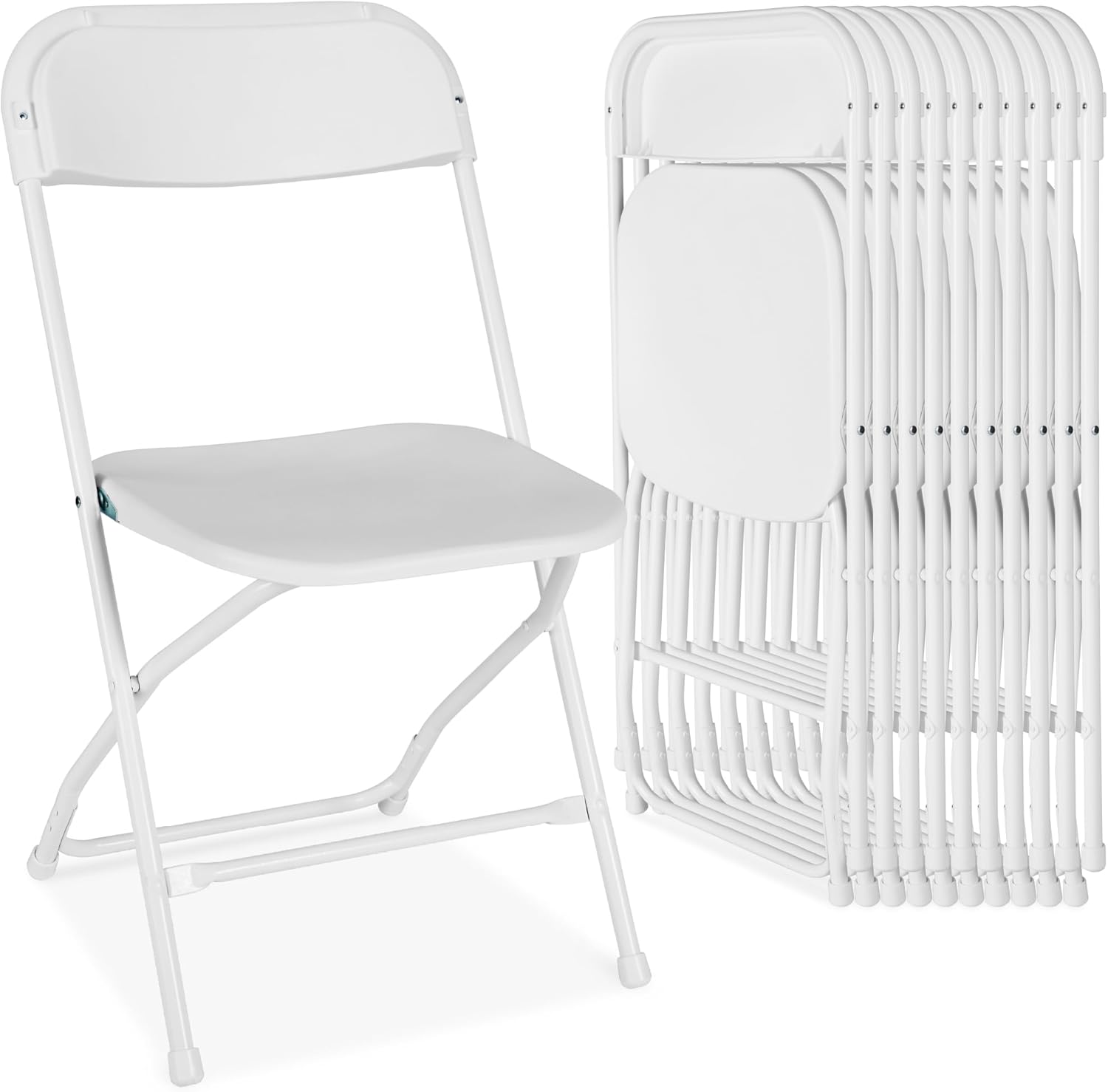 Set of 10 Plastic Folding Chairs for Indoor and Outdoor Use