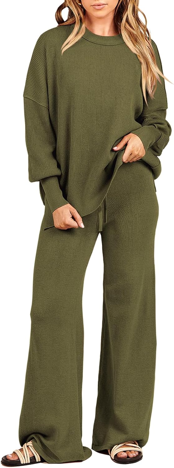 ANRABESS Womens 2 Piece Outfits Fall Lounge Set for Comfort