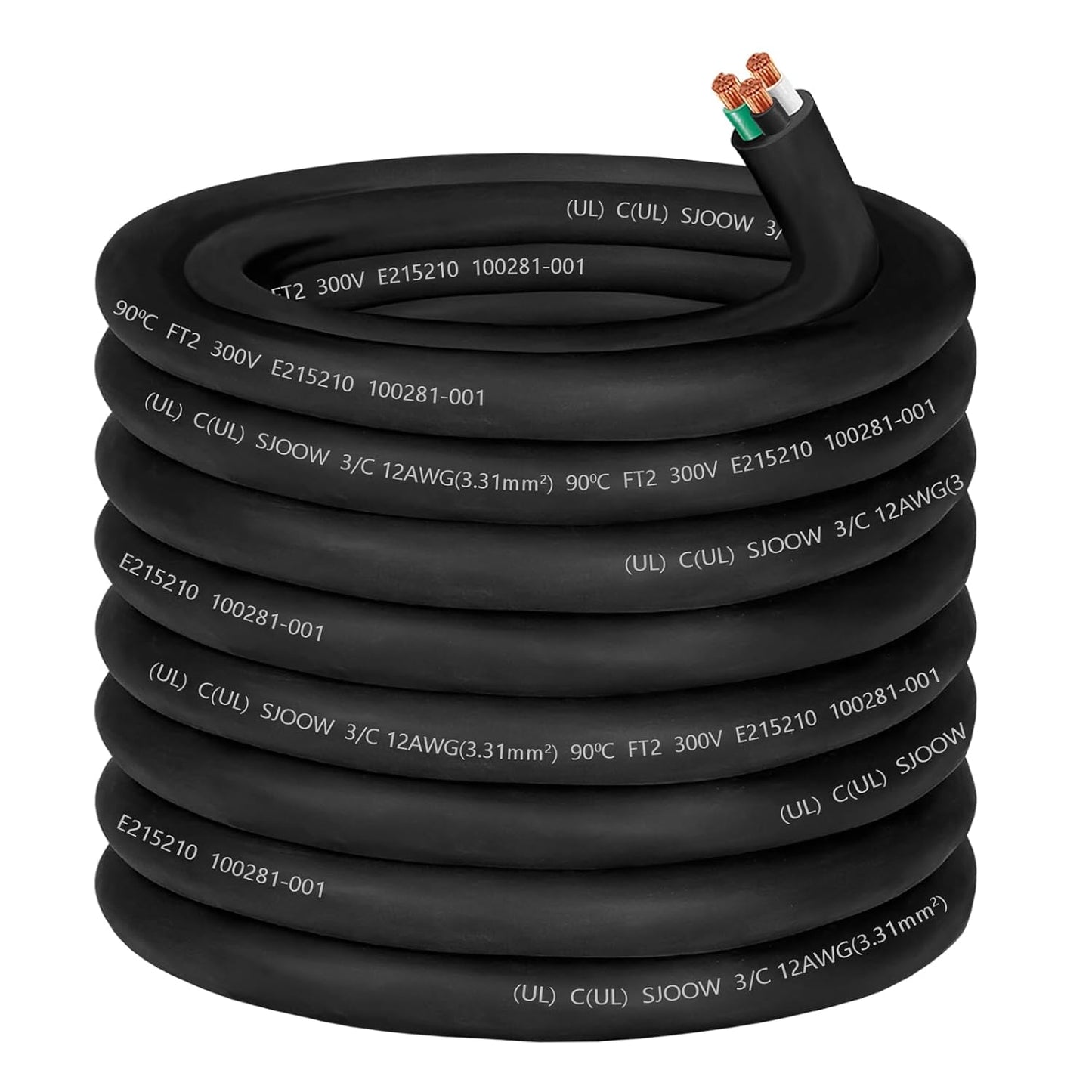 100ft 12/3 Wire SJOOW Cable for Heavy Duty Power Needs