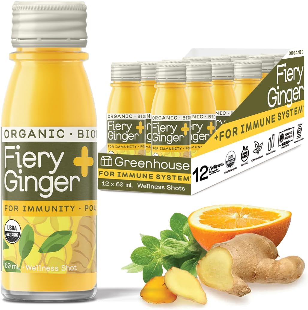 Organic Fiery Ginger Wellness Shots for Immunity Support