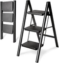 Double Elite Step Ladder 3 Step Folding - Sturdy 330 Lbs Capacity