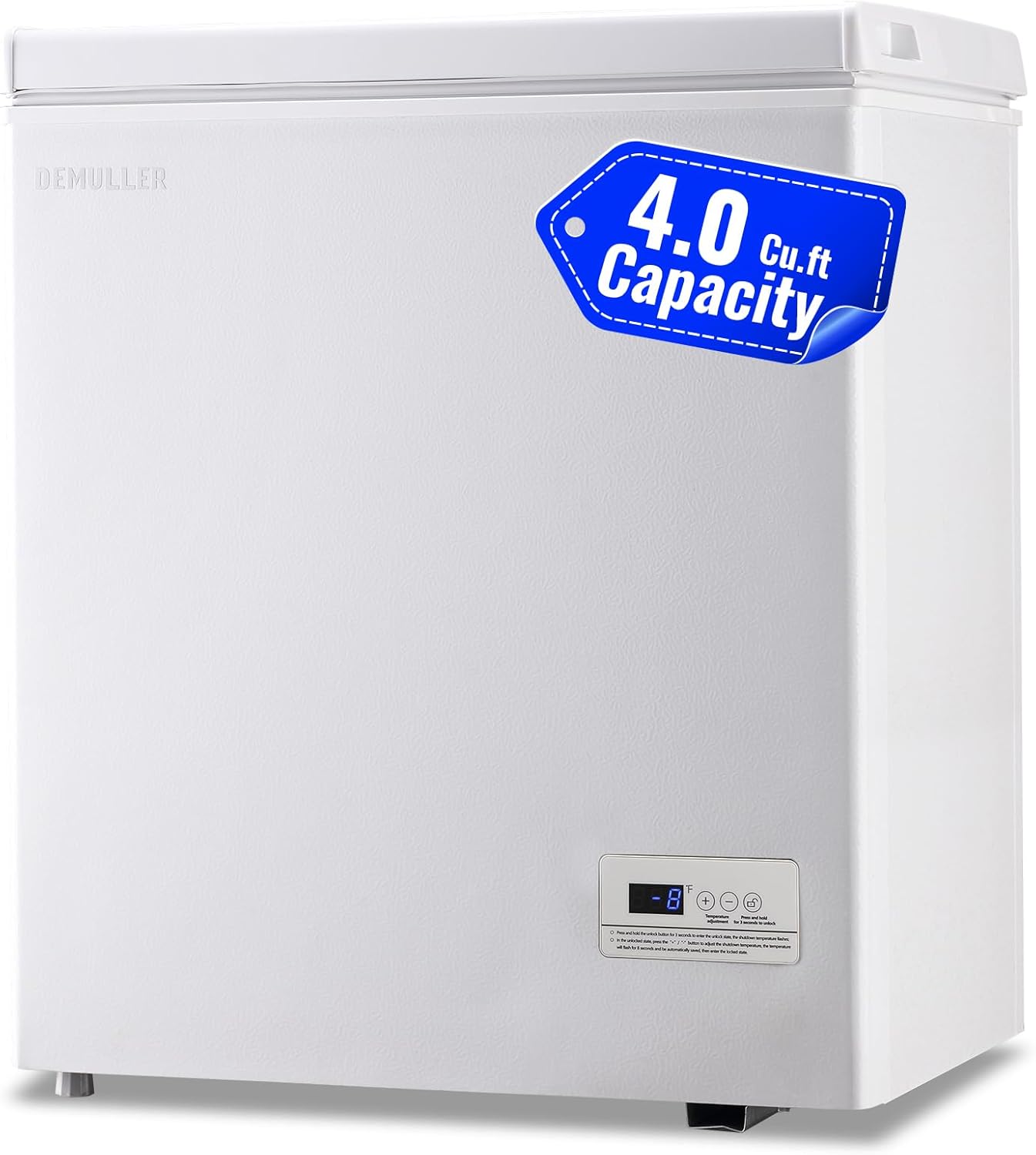 4.0 Cu.ft Chest Freezer with Electronic Panel for Accurate Storage