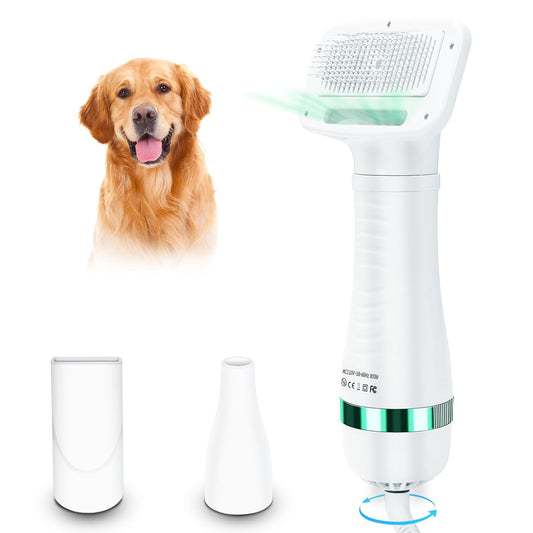 ROPO Pet Hair Dryer: Portable 2-in-1 Silence with Self-Cleaning Brush