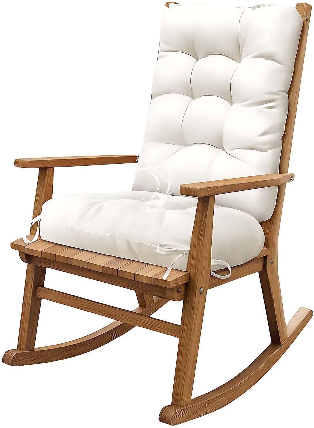 Waterproof Cream White Rocking Chair Cushion for Indoor Outdoor