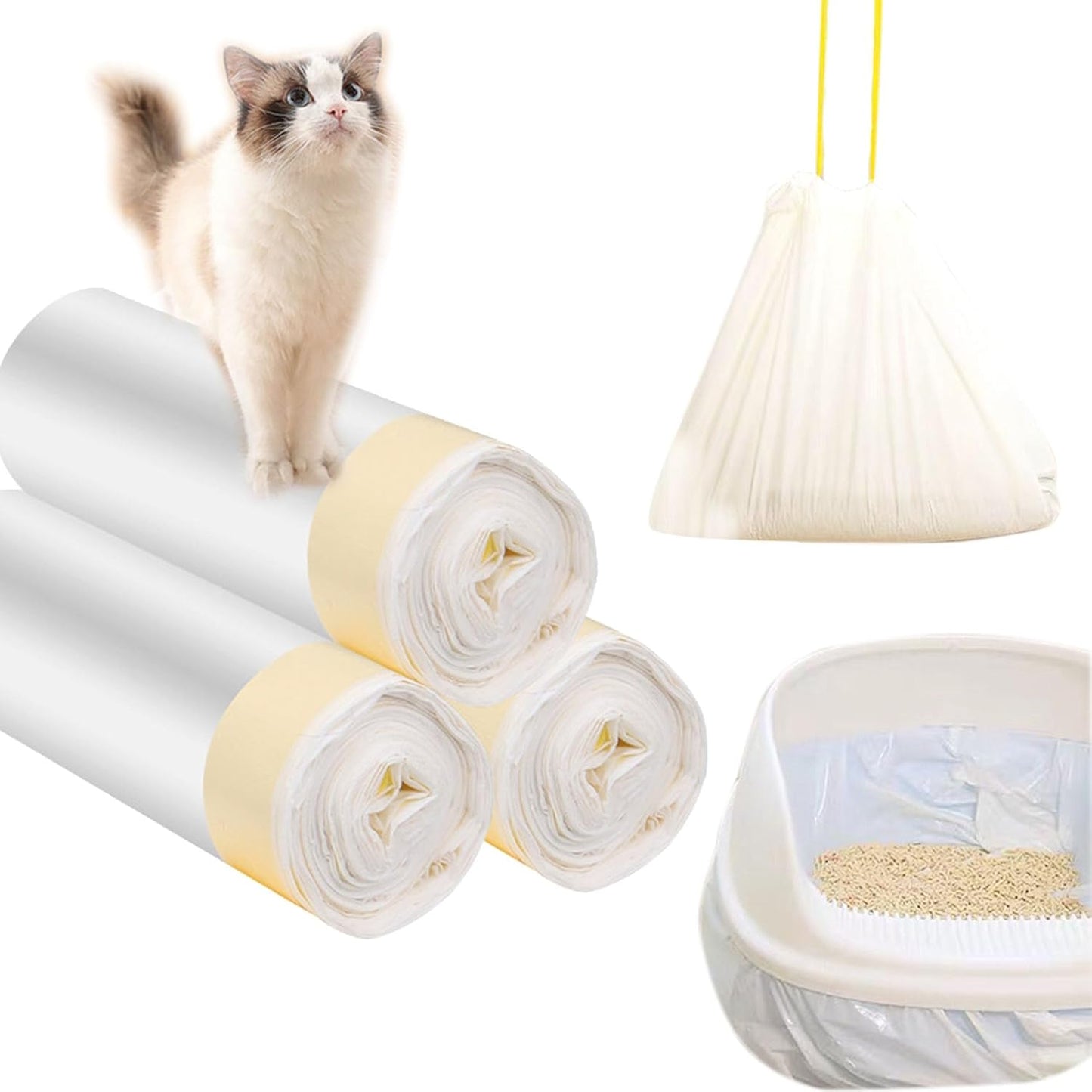 Extra Durable 60ct Cat Litter Box Liners by YIHUANYIFA