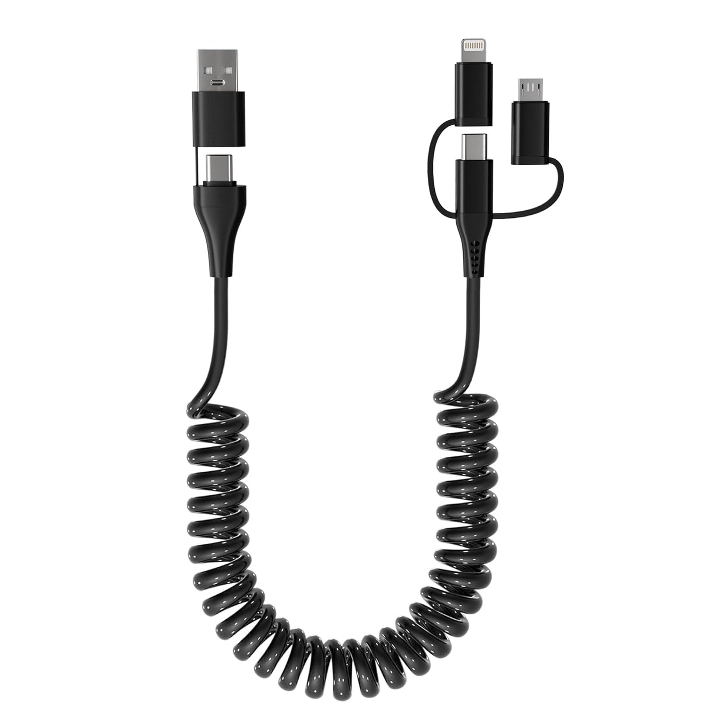 5-in-1 Coiled Charging Cable - Fast & Versatile Charging!